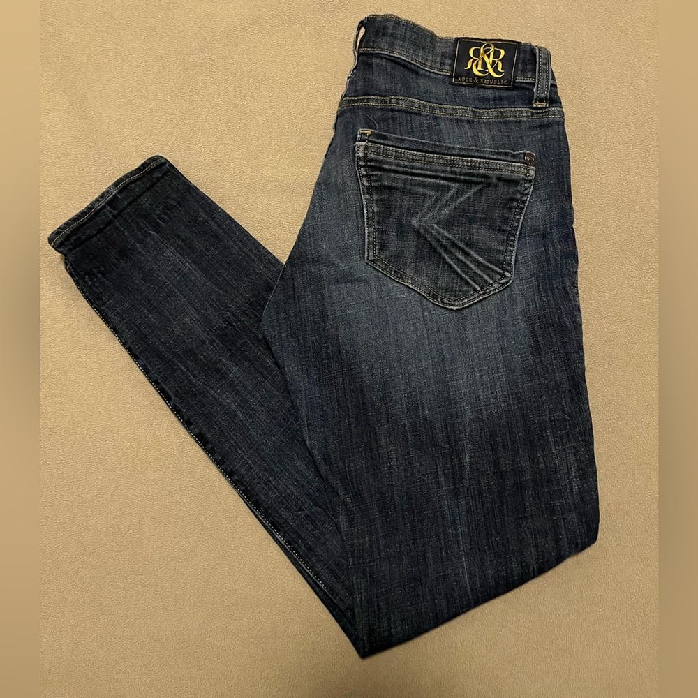 Rock Republic Emo Jeans Womens 6 30x30” Blue Straight Denim Pants Casual Stretch